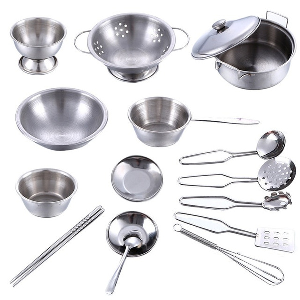 silver mini kitchen set