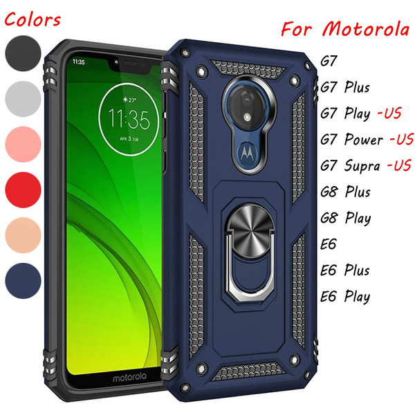 Es decir micrófono Satisfacer Moto G7 Power Case, Moto G7 Supra Case, Car Mount Holder Magnetic Suction  Bracket Ring Kickstand Cover for Motorola Moto G7 / G7 Plus / G7 Play / G7  Power / E6 /