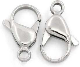 Steel, stainlesssteelaccessorie, silvertone, lobsterclaspsforchain