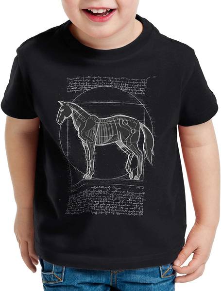 style3 Caballo de Vitruvio Camiseta para Hombre T-Shirt yegua Semental Pony Montar