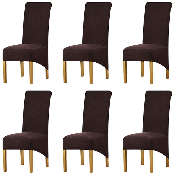 Chair Covers Stretch Removable Washable Chair Covers For Dining Chairs Dining Chairs Covers With Elastic Band For Home Hotel Banquet 6 Pcs Dark Brown Wish