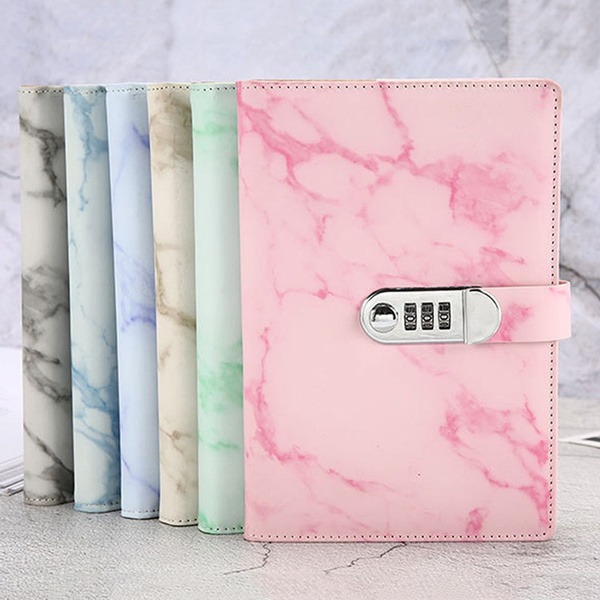 Notebook Paper Vintage Leather Marbling Diary Journal with Combination ...