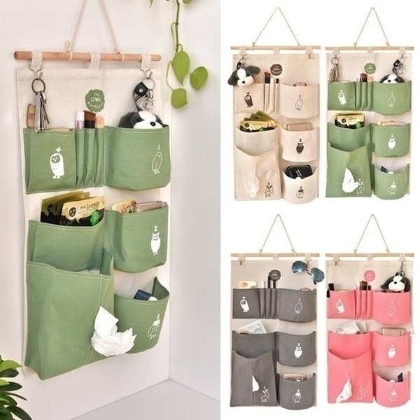 Practical 9 Pockets Wall Hanging Storage Bag Organizer Toys Container Decor Pocket Pouch Wish