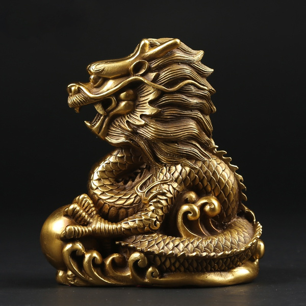 Chinese dragon zodiac copper statue, dragon mascot decoration, location ...