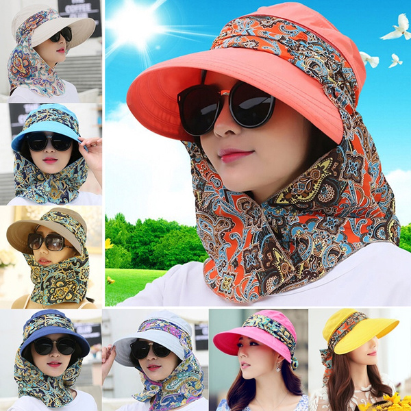 Sombrero Para El Sol De Playa De Verano Para Mujer Con Cuell 