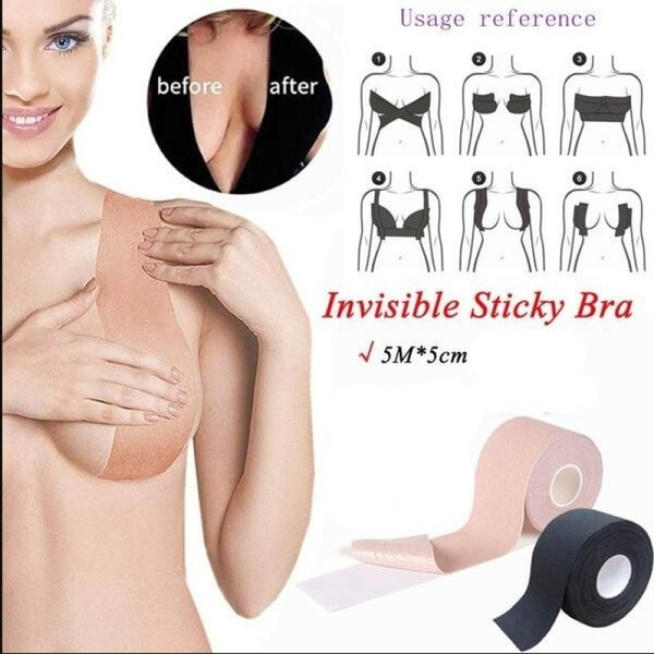 5M 1 Roll Invisible Breast Lift Tape Push Up Sticky Bra Strapless Backless  Bra Tape Breathable Boob Tape for Women Breast Nipple Covers Adhesive Bras  Intimates