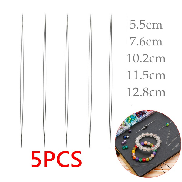 5PCS Beading Needles Central Opening Stainless Steel Beading Needles ...