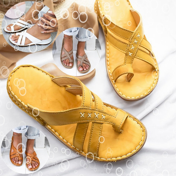 Women Casual Walking Comfortable Wedge Sandals Retro Summer Beach Soft  Sandals | SHEIN USA