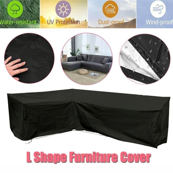 Waterproof Outdoor L Shape Furniture Cover Corner Garden Rattan Sofa ...