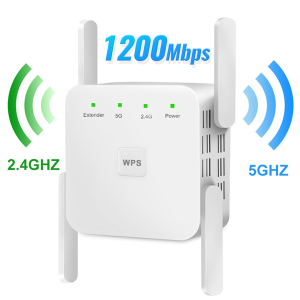 US Wendry WiFi Signal Amplifier,Plug and Play,Compatible with 5 GHz and 2.4 GHz,Expand The Signal for WiFi Repeater 1200M Wireless Extender 2.4G//5G Dual Network Port External 4 Antennas