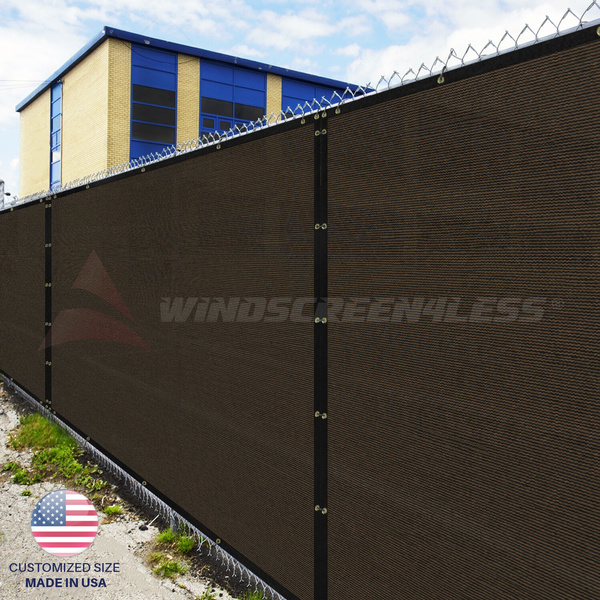 Customize 8' FT Privacy Screen Fence Brown Commercial Windscreen Shade 1'-160' 