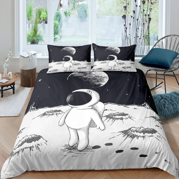 Astronaut Planet Space Quilt Cover, Space Bedding King Size