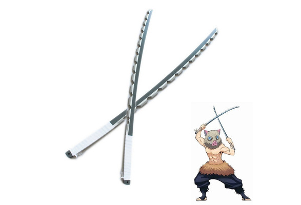 Demon Slayer Inosuke Hashibira Nichirin Blade Cosplay Wooden Sword  Hobbies  Toys Memorabilia  Collectibles Fan Merchandise on Carousell