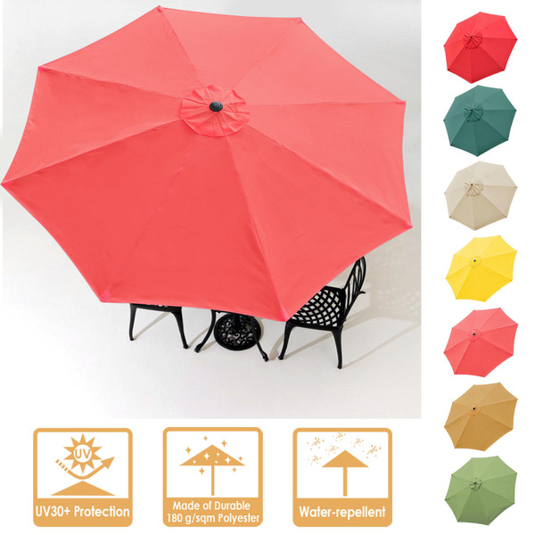Andyes 10ft Patio Umbrella Replacement Canopy Uv30 Protection 8 Ribs Outdoor Umbrella Fade Resistant Top Cover Wish
