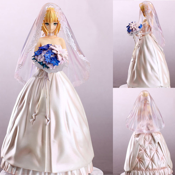 Anime Fate Stay Night Saber In Wedding Dress Action Figure 10 Year Anniversary Model Doll Toy For Fans Wish