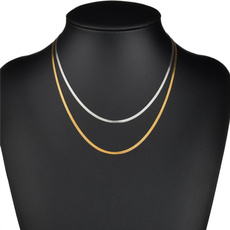 Steel, goldplated, Chain Necklace, Stainless