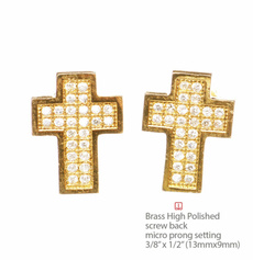 goldplated, crossearring, Jewelry, christianstyle