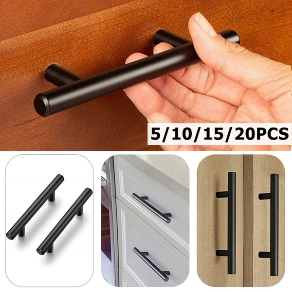 5pcs 10pcs 15pcs 20pcs Black Stainless Steel Cabinet Handle Kitchen Hardware T Bar Furniture Wish 5pcs 10pcs 15pcs 20pcs Black, Black Stainless Steel Handles For Kitchen Cabinets