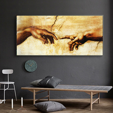 golden, art, living room, Abstract