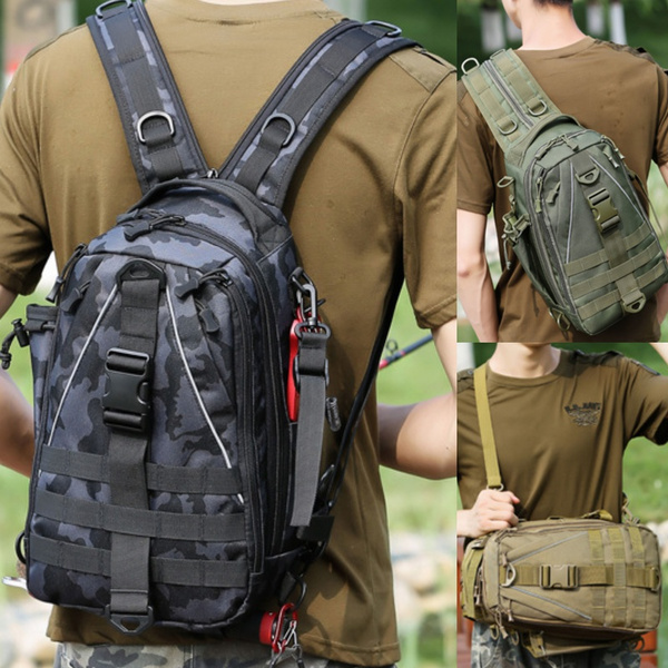 Chest Bag for Men Military Tactical Assault Pack Sling Backpack Army Molle  Waterproof Crossbody EDC Rucksack Anti-theft Bag for Outdoor Hiking Camping  Travel Bag Military Rucksacks Hiking Chest Bag Trekking Fishing Hunting