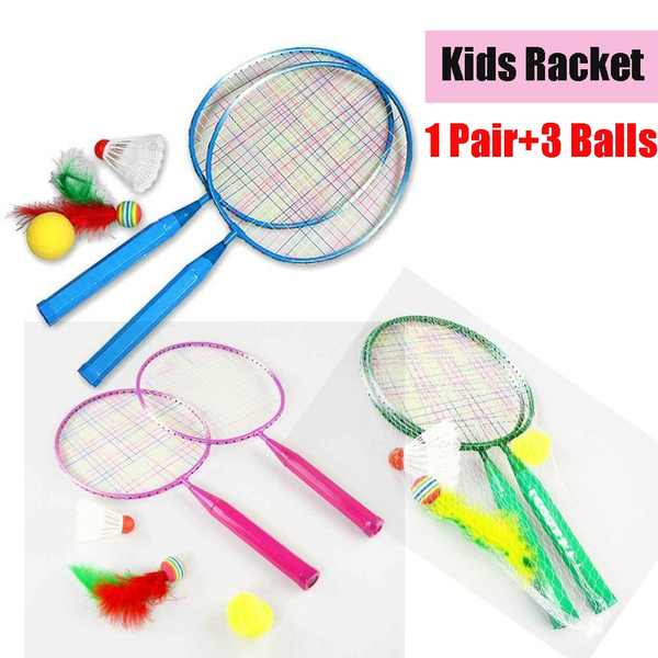 Badminton Rackets Double Racket Children's Badminton Racket Shuttlecock &Ball 