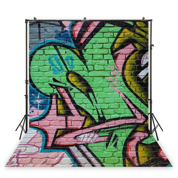ストリートアート写真の背景落書きレンガの壁ぼろぼろのシックな背景グランジ手描きphotocallスタジオ写真撮影の壁紙 Wish