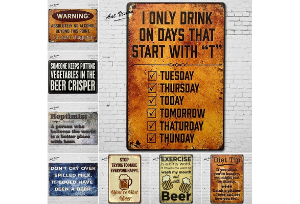 Metal Tin Sign it's beer：30 you are right on time Bar Pub Vintage Retro Poster 