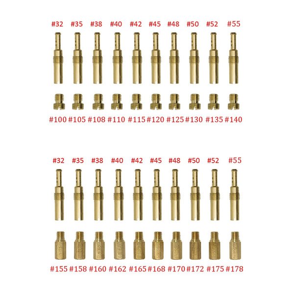 20 Pcs Carburetor Main Jet Kit with Slow/Pilot Jet Set Replacement for