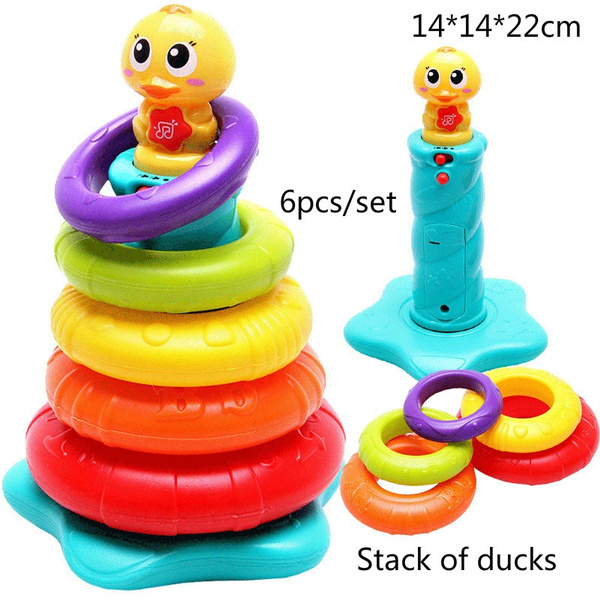 Rainbow Children's Jenga Duck Jengaile Baby Baby Girl Ring Educational