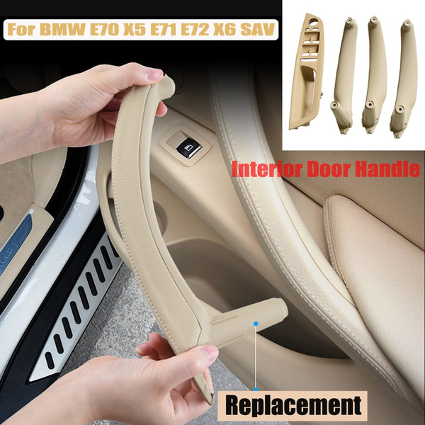 OBCWSG Car Styling Right Left Inner Door Panel Handle Pull Trim Holder Auto Interior Accessories,For BMW E70 X5 E71 E72 X6 SAV 