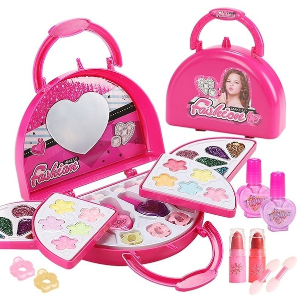 Kids Make Up Toy Set Pretend Play Princess Pink Makeup Beauty Safety ...