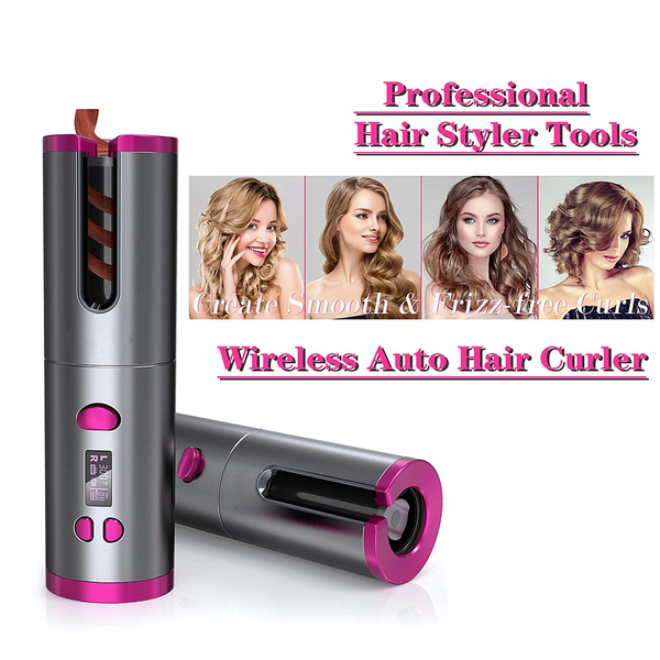 Cordless Automatic Hair Curler, Rechargeable Auto Curling Iron for Curls or  Waves, Intelligent Cordless Curling Iron with Portable Design