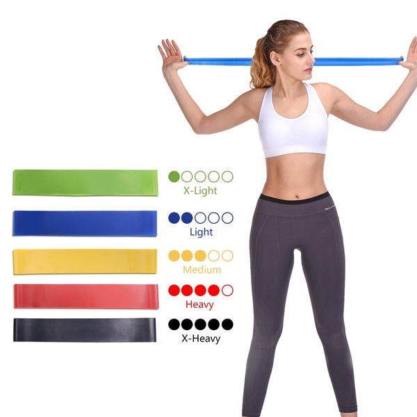 5 Colors Resistance Band Gum Sport Yoga Elastic Exercise Band for Home  Fitness, Crossfit, Stretching, Strength Training, Physical Therapy