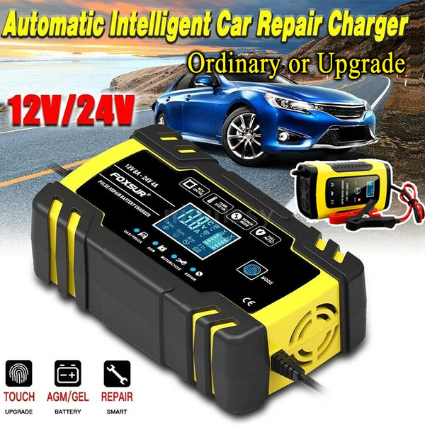 Upgrade 12V8A/24V4A Pulse Repairing Charger with LCD Display