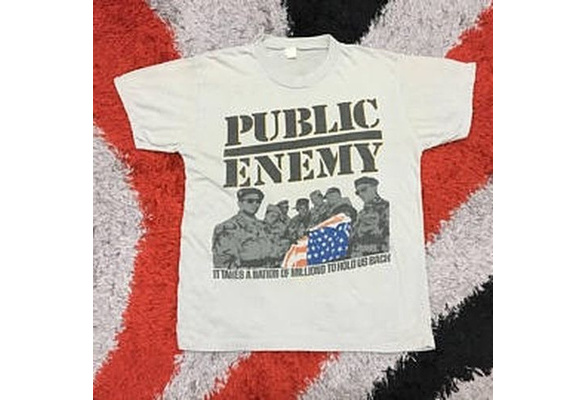 Vintage 1988 Public Enemy Tee T - Shirt 80S Promo Def Jam Raptees Xs  Fashion Summer T-Shirt