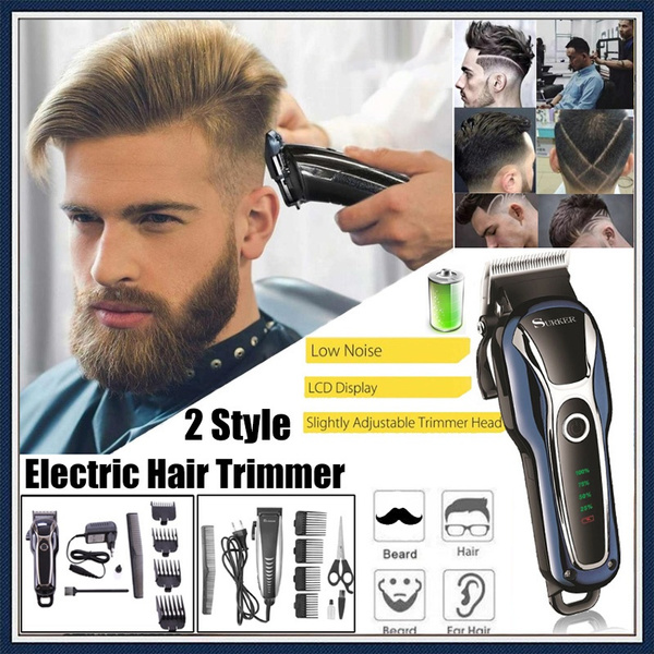 2 Style Surker Electric Hair Trimmer Men Kids Adjustable Hair Cutting ...