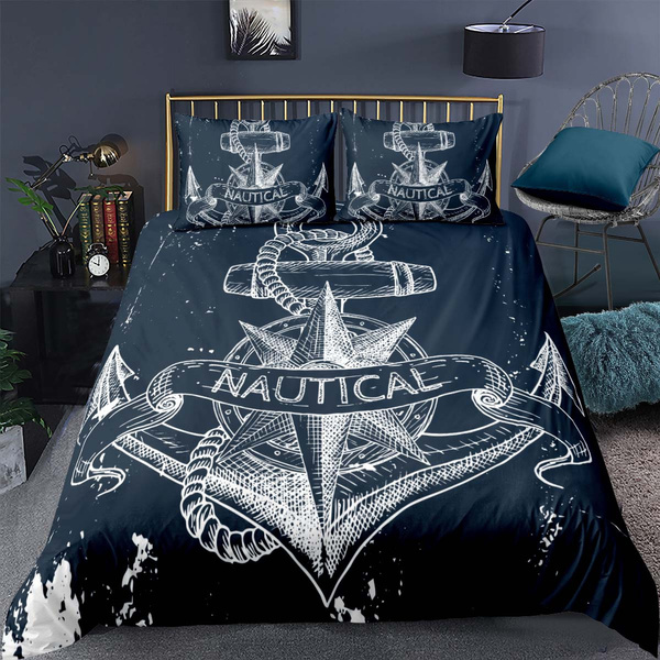 Marine Boys Comforter Cover Anchor, Nautical Bedding Sets King Size