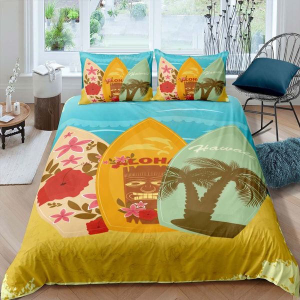 Tiki Bar Comforter Cover Hawaiian Beach, Beach King Size Duvet Covers Uk