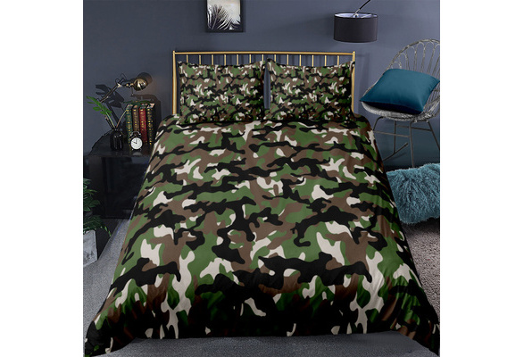Camo Comforter Cover Green Camouflage, Army Camo Bedding
