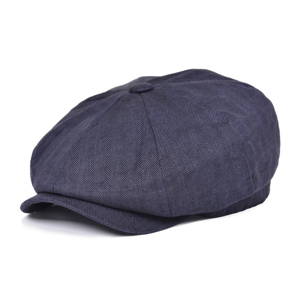 Summer Linen Cabbies 8 Panel Flat Cap 