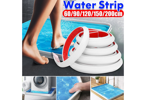 Shower Barrier Water Stopper Bathroom Kitchen Water Stopper Dry and Wet Separation Silicone Water Barriers Floor Partition Strips New-100Cm 