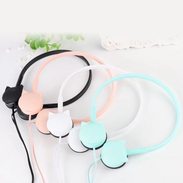 Cute Cartoon Cat 3.5mm Wired Over Head 