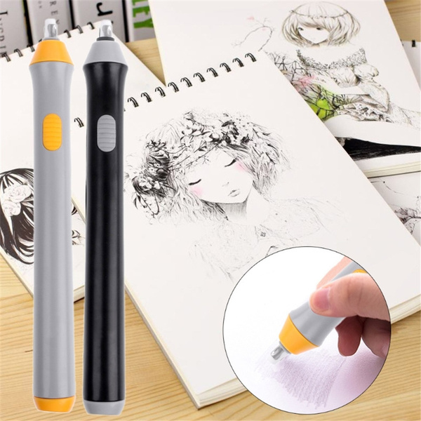 Electric Pencil Eraser Kit Highlights Sketch Drawing With 22pcs Rubber Refills