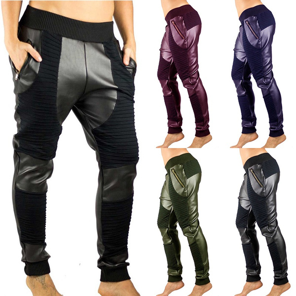 leather joggers plus size