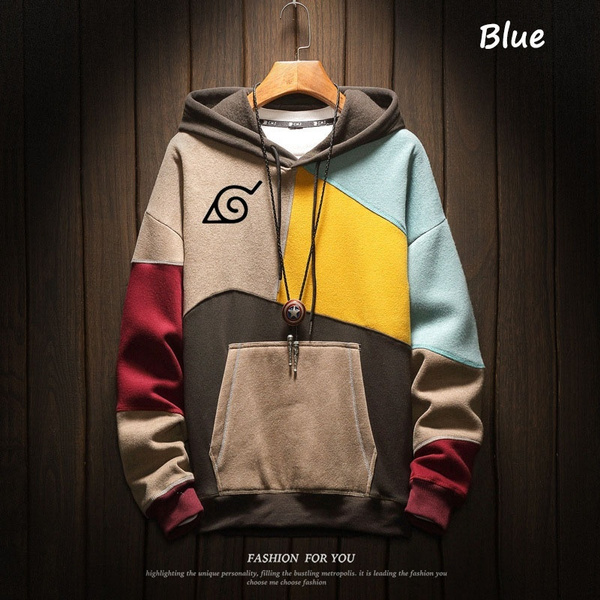 Mens Hanging Loose Stitching Tide Hoodie Sweatshirt Casual Couple