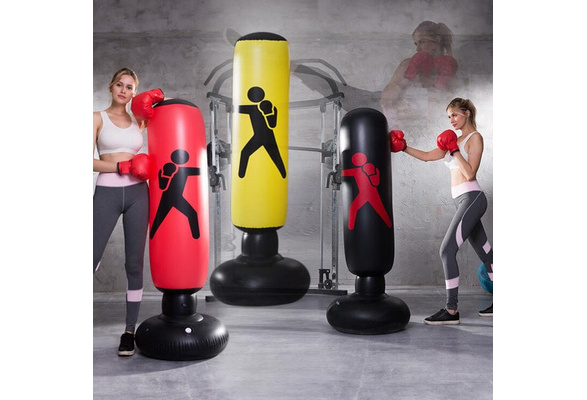 1.6M Inflatable Stress Punching Tower Bag Boxing Standing Water Base Training 