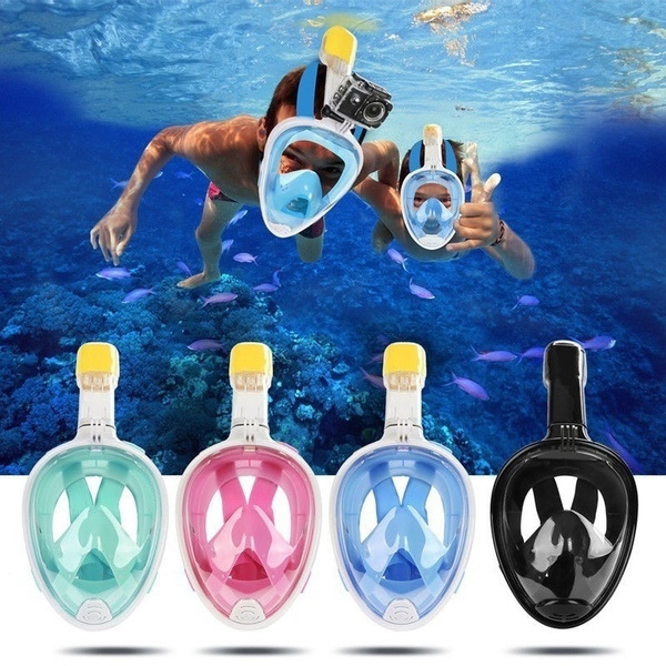 Swimming Full Face Anti-Fog Mask Surface Diving Snorkel Scuba for GoPro S/M/L/XL 