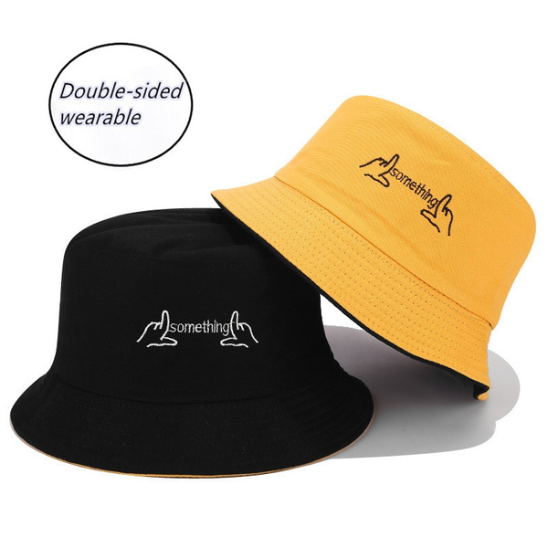 Embroidery Panama Bucket Hat Men Women 