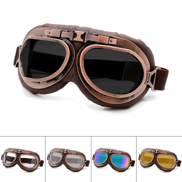 Accessories Sunglasses & Eyewear Sports Goggles vintage motorcycle bomber aviator goggles new in box 