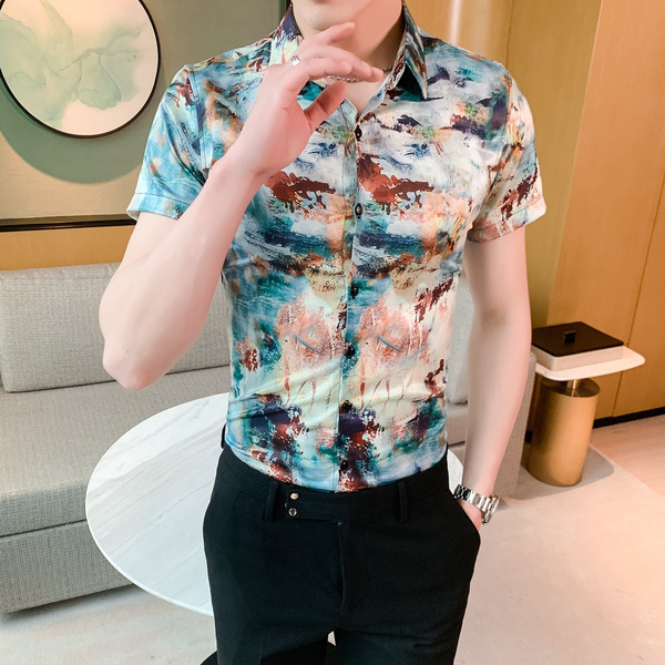 Designer Dress Shirts for Men Short 